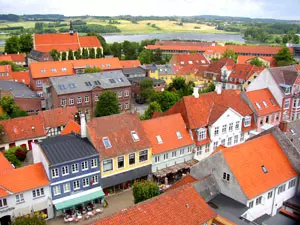 Blick auf Fåborg auf der Insel Fünen